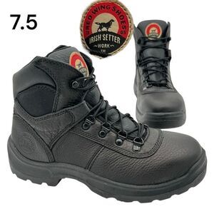 Irish Setter Red Wing Men's Leather Safety Toe Work Boots Black 7.5 Construction